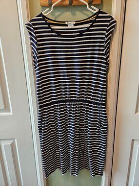 Boden Blue White Stripe Casual Summer Spring Dress 14 - Classic Coastal